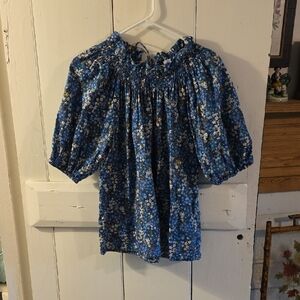 Floral Blue Women's Top